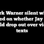 Mark Warner silent when pressed on whether Jay Jones should drop out over violent texts