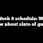 NFL Week 8 schedule: What to know about slate of games