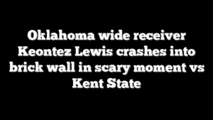 Oklahoma wide receiver Keontez Lewis crashes into brick wall in scary moment vs Kent State