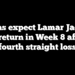 Ravens expect Lamar Jackson to return in Week 8 after fourth straight loss