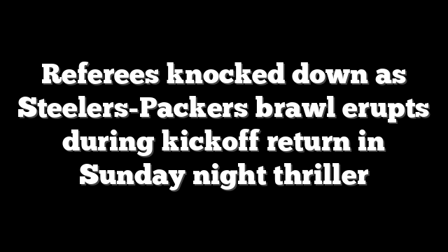 Referees knocked down as Steelers-Packers brawl erupts during kickoff return in Sunday night thriller
