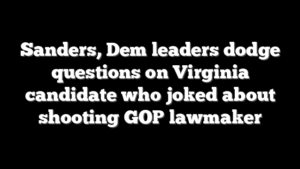 Sanders, Dem leaders dodge questions on Virginia candidate who joked about shooting GOP lawmaker