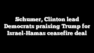 Schumer, Clinton lead Democrats praising Trump for Israel-Hamas ceasefire deal