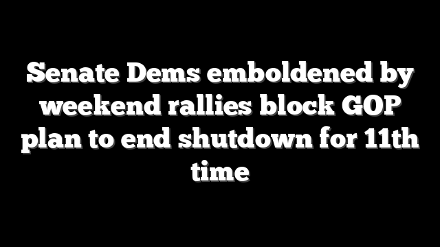 Senate Dems emboldened by weekend rallies block GOP plan to end shutdown for 11th time