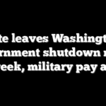 Senate leaves Washington as government shutdown nears 3rd week, military pay at risk