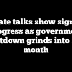 Senate talks show signs of progress as government shutdown grinds into 2nd month
