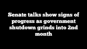 Senate talks show signs of progress as government shutdown grinds into 2nd month