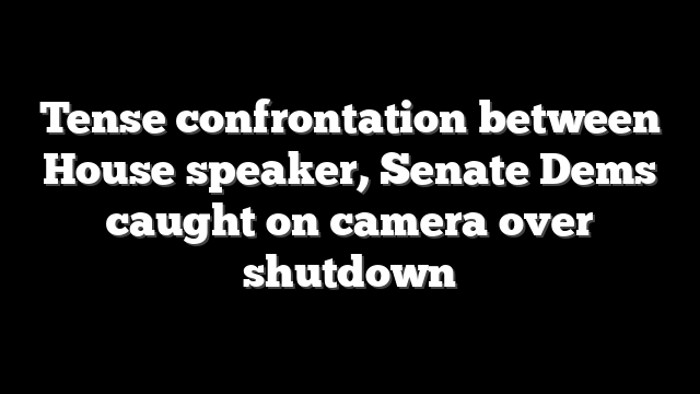 Tense confrontation between House speaker, Senate Dems caught on camera over shutdown