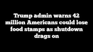 Trump admin warns 42 million Americans could lose food stamps as shutdown drags on