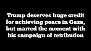 Trump deserves huge credit for achieving peace in Gaza, but marred the moment with his campaign of retribution