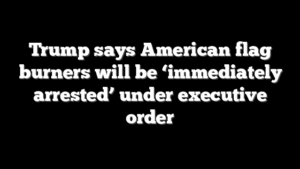 Trump says American flag burners will be ‘immediately arrested’ under executive order