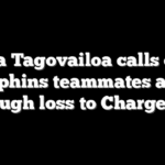 Tua Tagovailoa calls out Dolphins teammates after tough loss to Chargers
