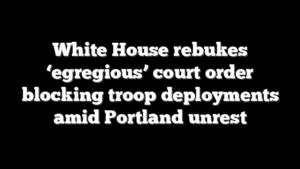 White House rebukes ‘egregious’ court order blocking troop deployments amid Portland unrest