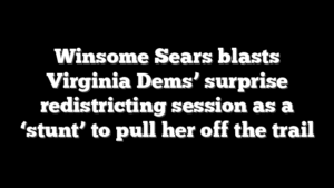 Winsome Sears blasts Virginia Dems’ surprise redistricting session as a ‘stunt’ to pull her off the trail