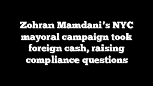Zohran Mamdani’s NYC mayoral campaign took foreign cash, raising compliance questions