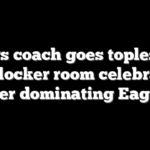 Bears coach goes topless in wild locker room celebration after dominating Eagles