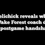 Bill Belichick reveals what he told Wake Forest coach during icy postgame handshake