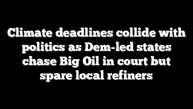 Climate deadlines collide with politics as Dem-led states chase Big Oil in court but spare local refiners