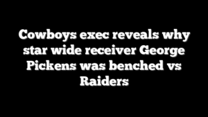 Cowboys exec reveals why star wide receiver George Pickens was benched vs Raiders