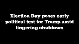Election Day poses early political test for Trump amid lingering shutdown