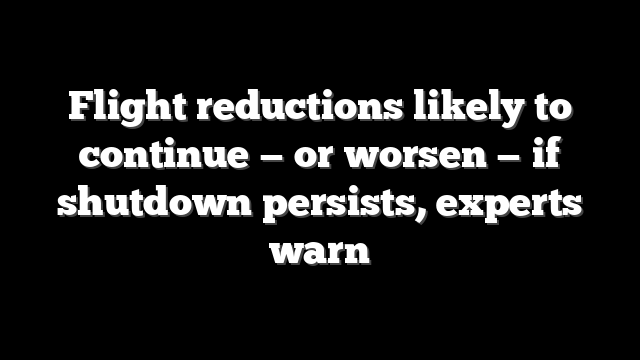 Flight reductions likely to continue — or worsen — if shutdown persists, experts warn