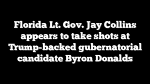 Florida Lt. Gov. Jay Collins appears to take shots at Trump-backed gubernatorial candidate Byron Donalds