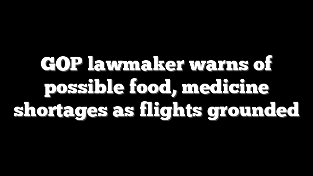 GOP lawmaker warns of possible food, medicine shortages as flights grounded