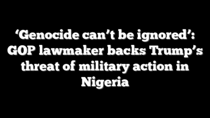‘Genocide can’t be ignored’: GOP lawmaker backs Trump’s threat of military action in Nigeria