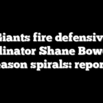 Giants fire defensive coordinator Shane Bowen as season spirals: reports