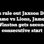 Giants rule out Jaxson Dart for game vs Lions, Jameis Winston gets second consecutive start