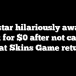 Golf star hilariously awarded check for $0 after not cashing in at Skins Game return