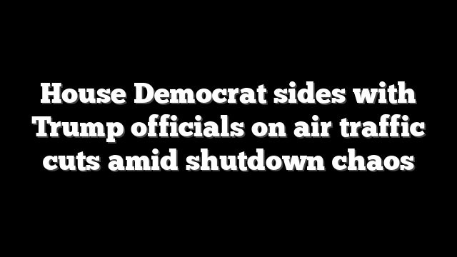 House Democrat sides with Trump officials on air traffic cuts amid shutdown chaos