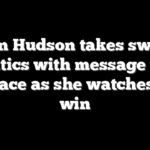 Jordon Hudson takes swipe at critics with message on necklace as she watches UNC win