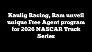 Kaulig Racing, Ram unveil unique Free Agent program for 2026 NASCAR Truck Series