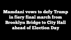 Mamdani vows to defy Trump in fiery final march from Brooklyn Bridge to City Hall ahead of Election Day