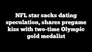 NFL star sacks dating speculation, shares pregame kiss with two-time Olympic gold medalist
