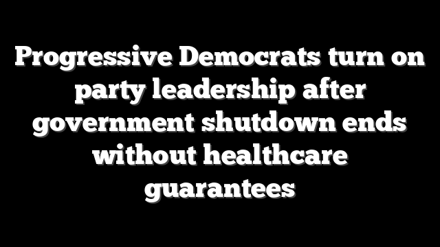 Progressive Democrats turn on party leadership after government shutdown ends without healthcare guarantees