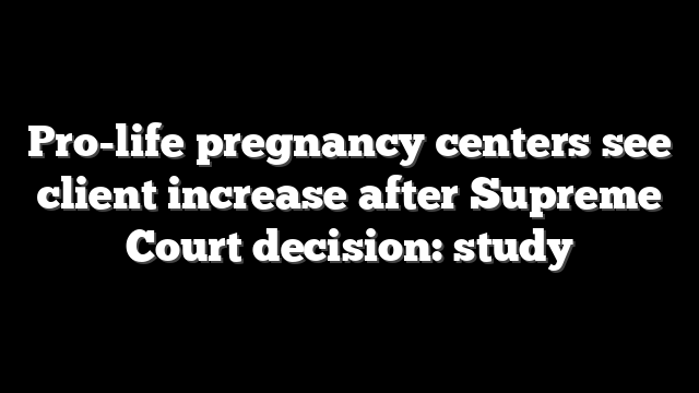 Pro-life pregnancy centers see client increase after Supreme Court decision: study