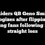 Raiders QB Geno Smith apologizes after flipping off booing fans following fifth straight loss