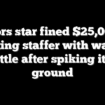 Raptors star fined $25,000 for hitting staffer with water bottle after spiking it to ground