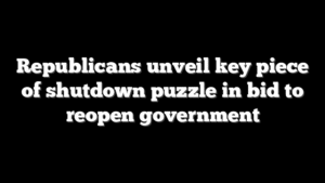 Republicans unveil key piece of shutdown puzzle in bid to reopen government