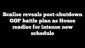 Scalise reveals post-shutdown GOP battle plan as House readies for intense new schedule