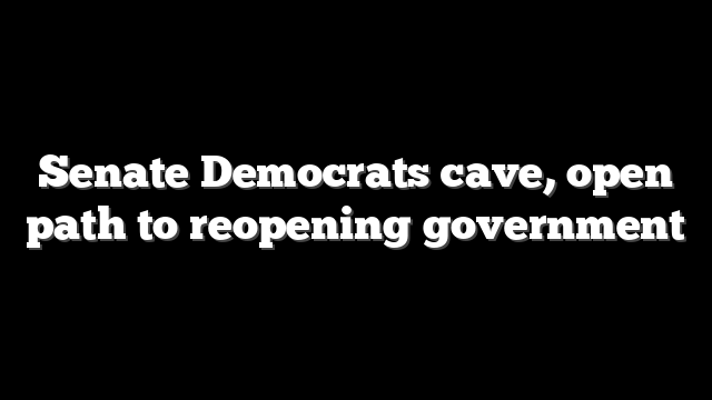 Senate Democrats cave, open path to reopening government