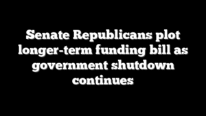 Senate Republicans plot longer-term funding bill as government shutdown continues