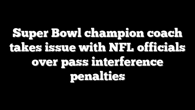 Super Bowl champion coach takes issue with NFL officials over pass interference penalties