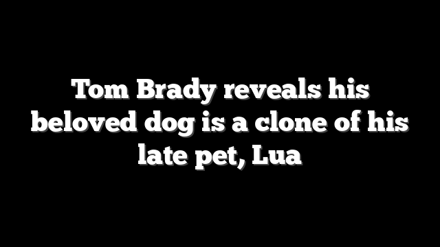 Tom Brady reveals his beloved dog is a clone of his late pet, Lua