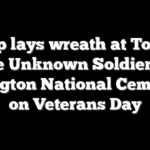 Trump lays wreath at Tomb of the Unknown Soldier at Arlington National Cemetery on Veterans Day