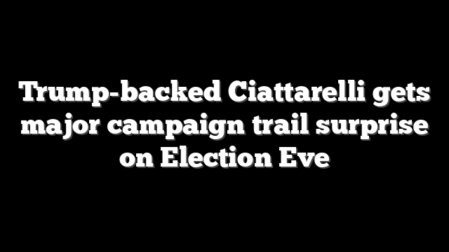 Trump-backed Ciattarelli gets major campaign trail surprise on Election Eve