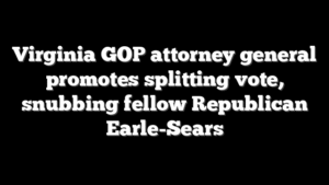 Virginia GOP attorney general promotes splitting vote, snubbing fellow Republican Earle-Sears