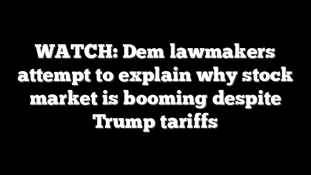 WATCH: Dem lawmakers attempt to explain why stock market is booming despite Trump tariffs